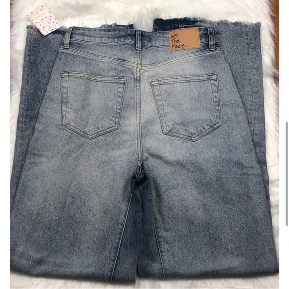 Free People Relaxed Straight Slouch Dutch Blue Sz. 27 NEW - Picture 6 of 9